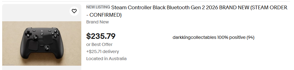 Steam手柄开售秒没，黄牛转手卖三倍价